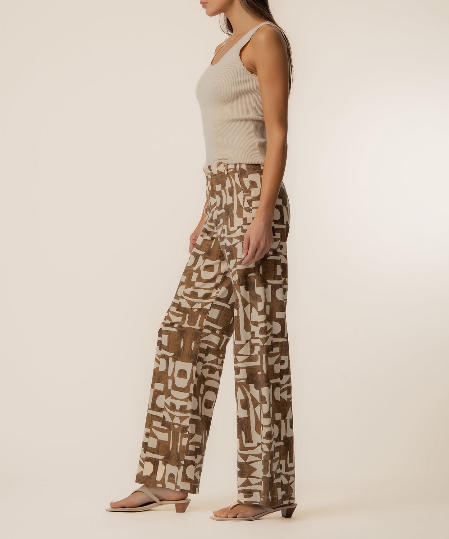 Meg Linen Wide Leg Pant in Wood