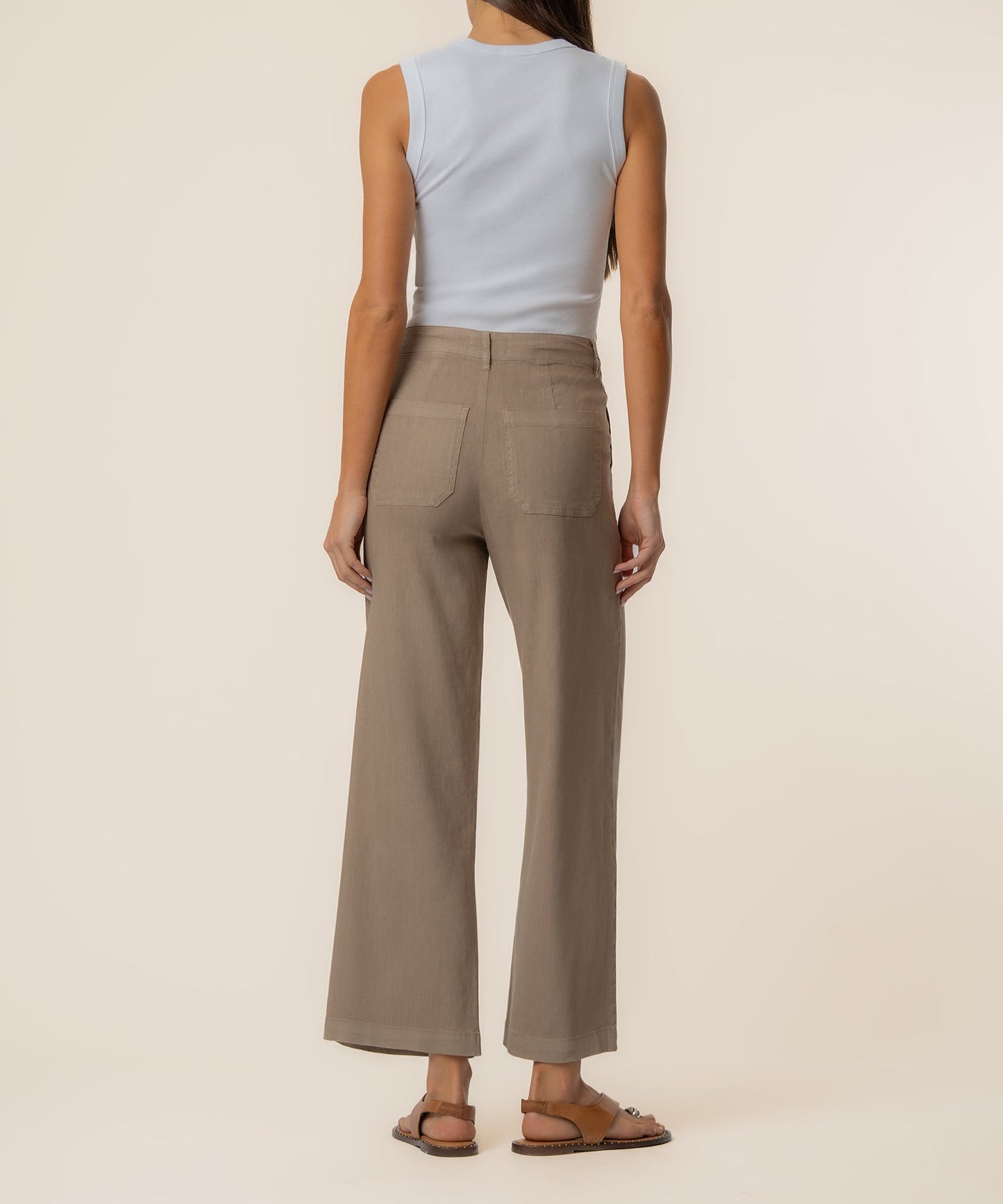 Topaz Linen Wide Leg in Khaki
