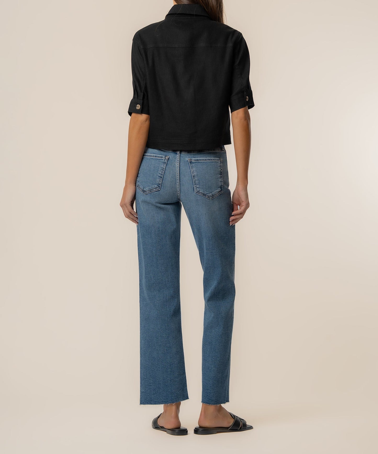 Finly Linen Jacket in Black