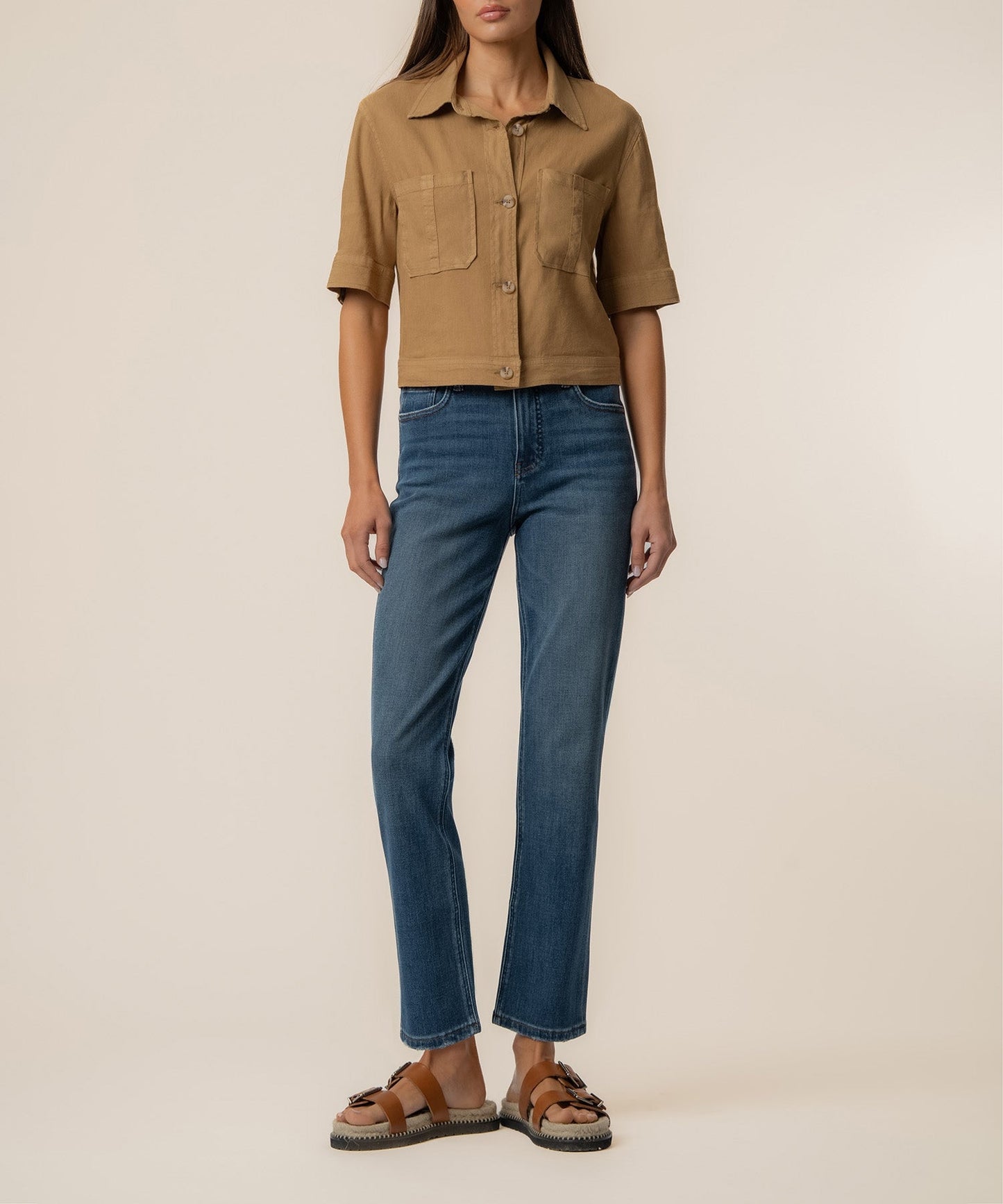 Finly Linen Jacket in Wood