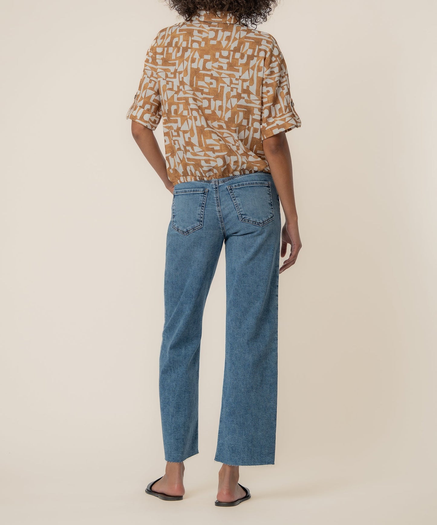 Rebel Linen Knot Front Shirt in Cambridge Wood